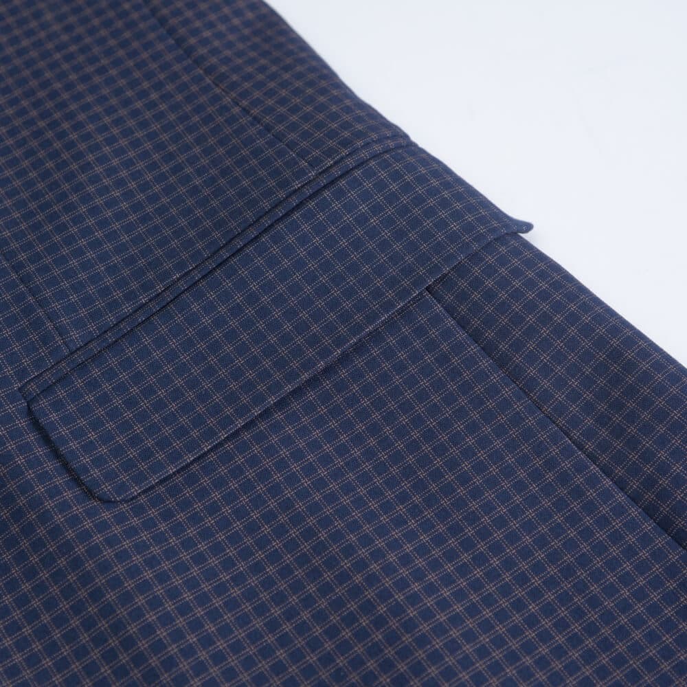 Κοστούμι Καρό Μπλε Σκούρο (Modern Fit)