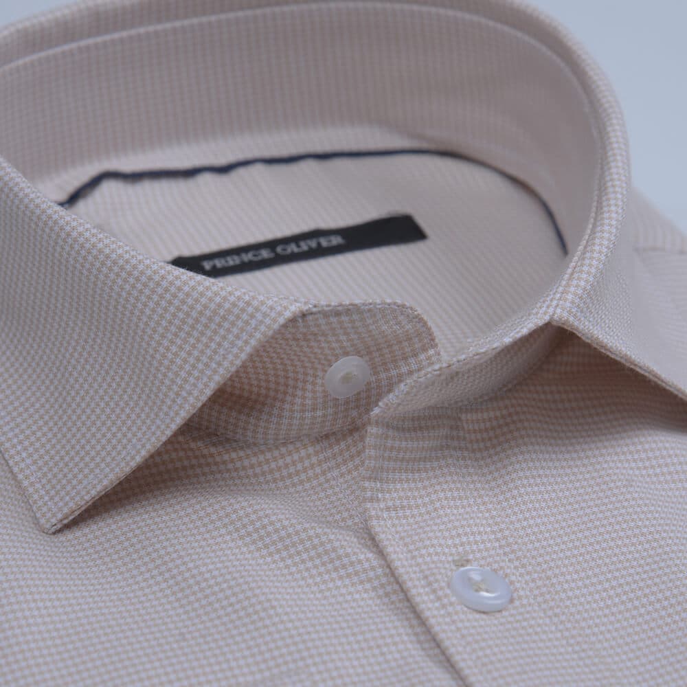 Πουκάμισο Καρό Μπεζ (Modern Fit)