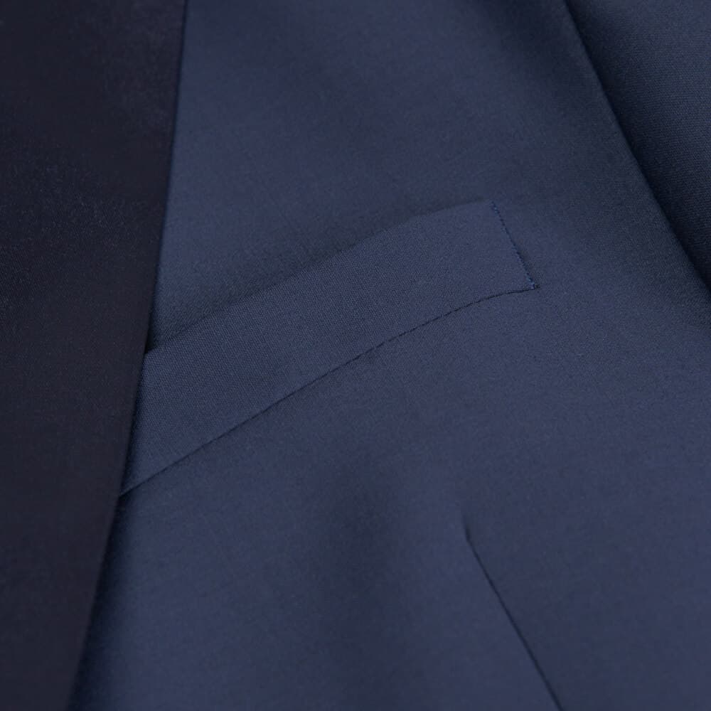 Γαμπριάτικο Tuxedo Μπλε με Shawl Σατέν Πέτο (Modern Fit)