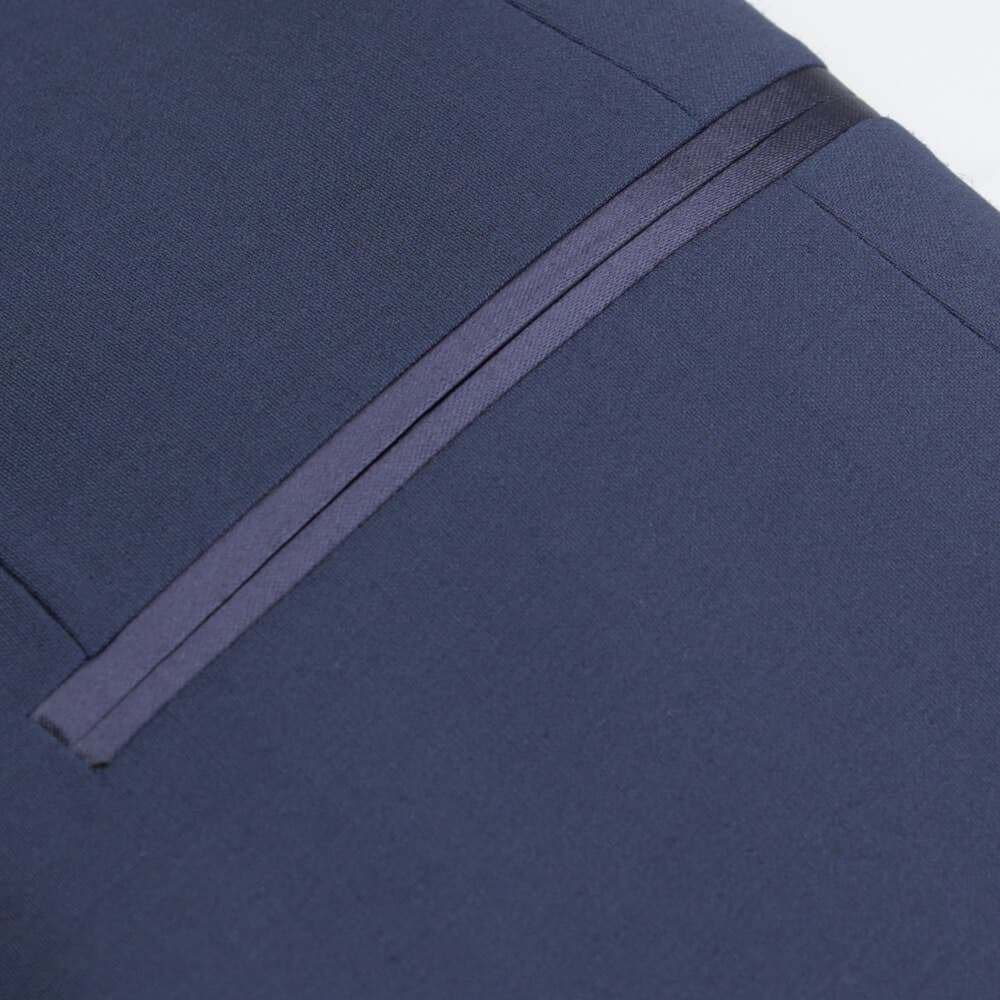 Γαμπριάτικο Tuxedo Μπλε με Shawl Σατέν Πέτο (Modern Fit)