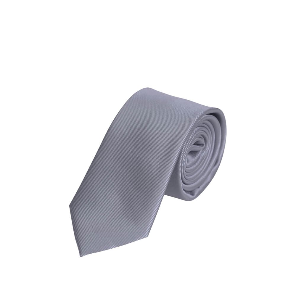 Γραβάτα Γκρι Με Ανάγλυφη Ρίγα (Φάρδος 7 cm)
