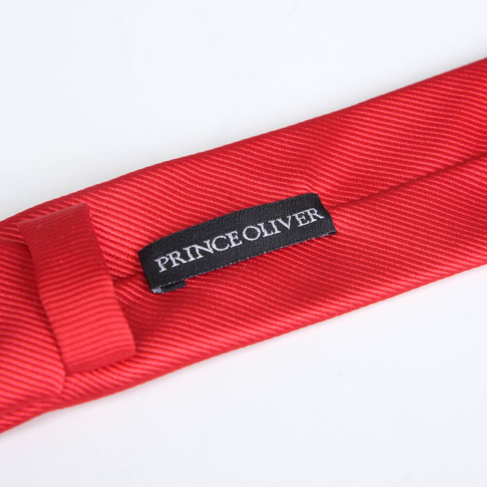 Γραβάτα Με Ανάγλυφη Διαγώνια Ρίγα Κόκκινη (Φάρδος 7 cm)