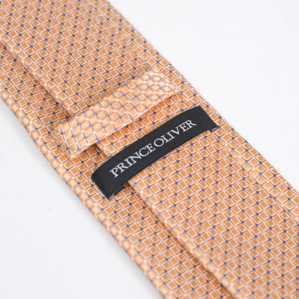 Γραβάτα Με Ανάγλυφο Σχέδιο Ανοιχτό Πορτοκαλί (Φάρδος 7 cm)