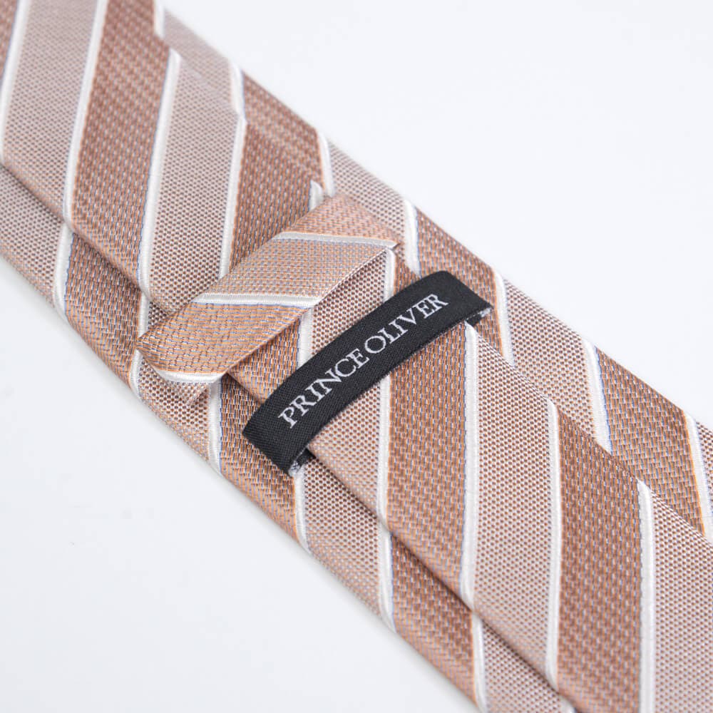 Γραβάτα Καφέ Με Χοντρή Ρίγα (Φάρδος 7 cm)