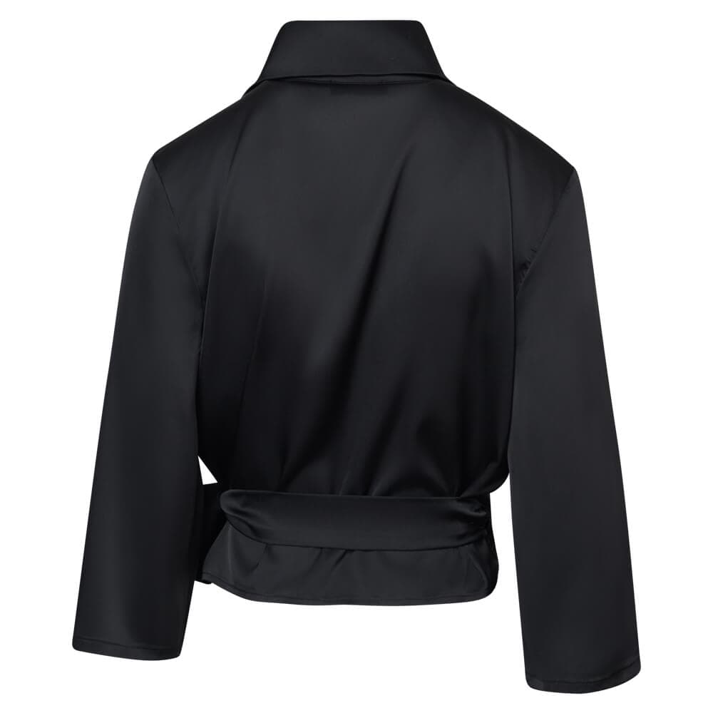 Γυναικείο Πουκάμισο Σατινέ Μαύρο New Arrival