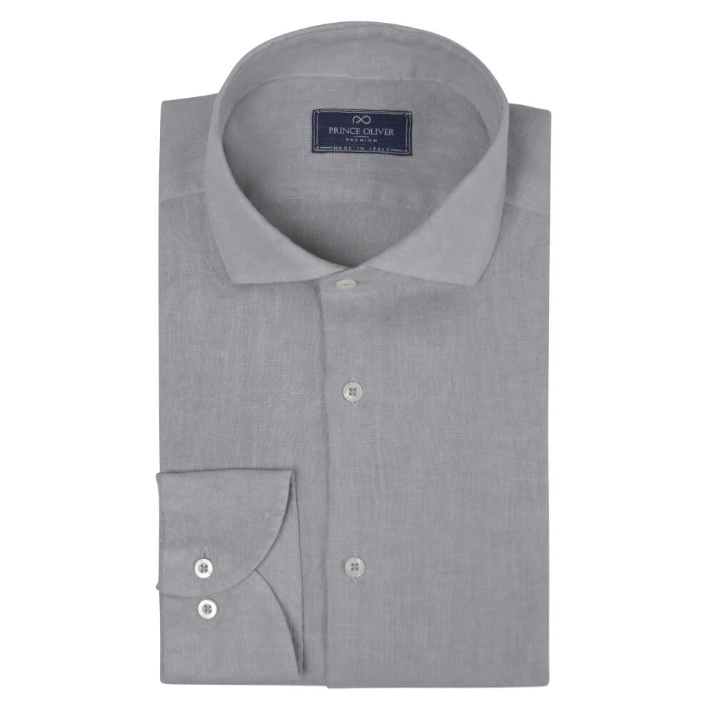 Superior Πουκάμισο Γκρι 100% Λινό (Modern Fit)