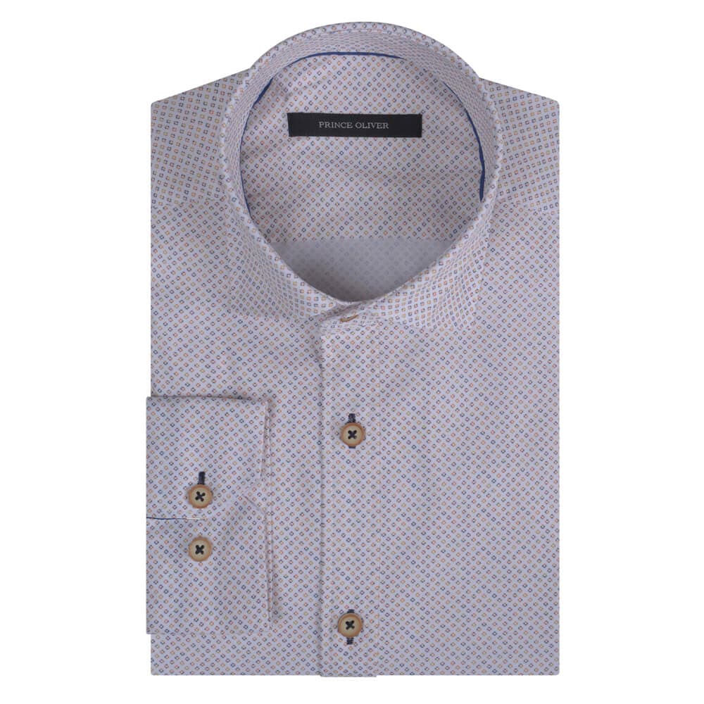 Πουκάμισο Με Σχέδιο Μπεζ (Modern Fit)