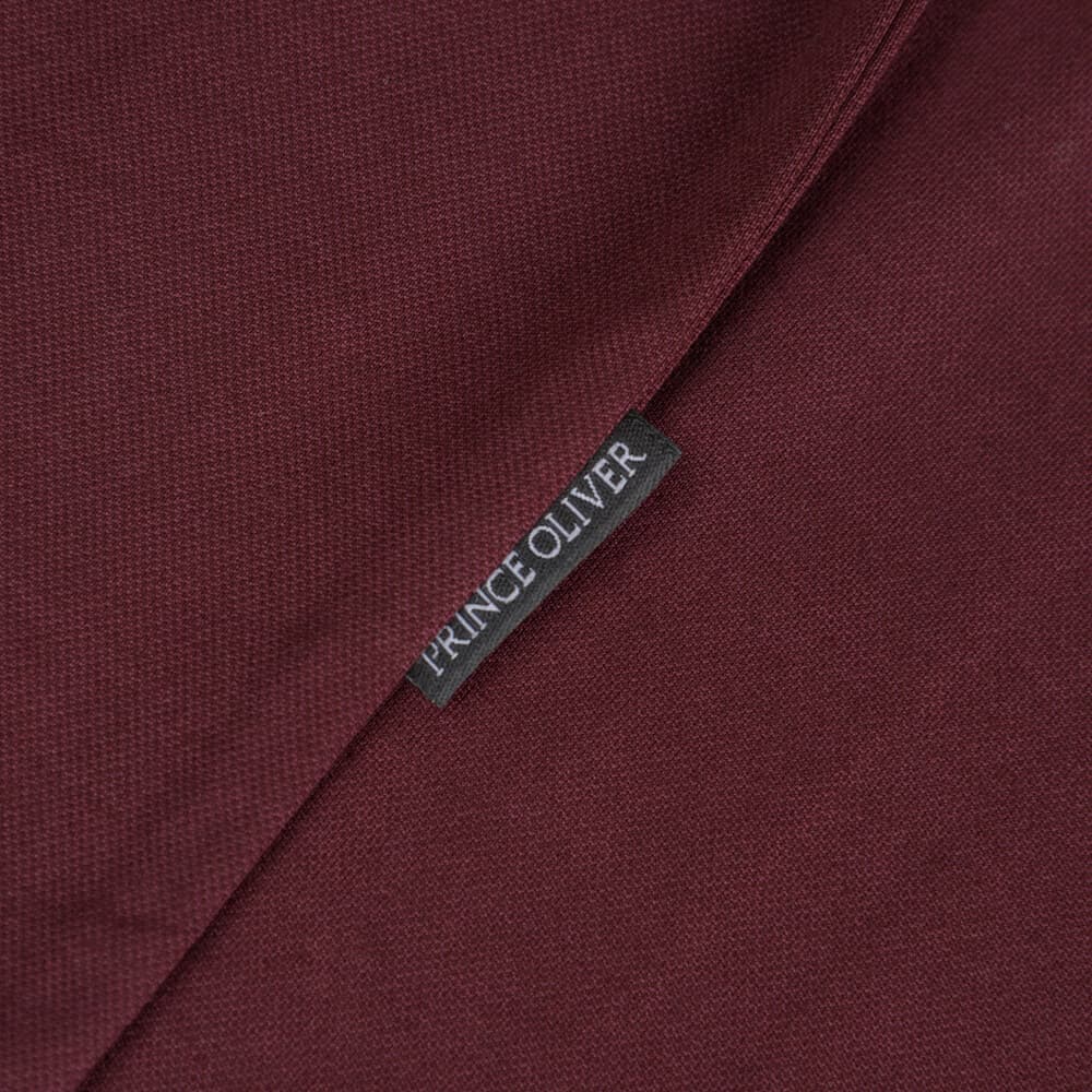 Premium Mao Polo Μπορντώ 100% Cotton (Modern Fit)