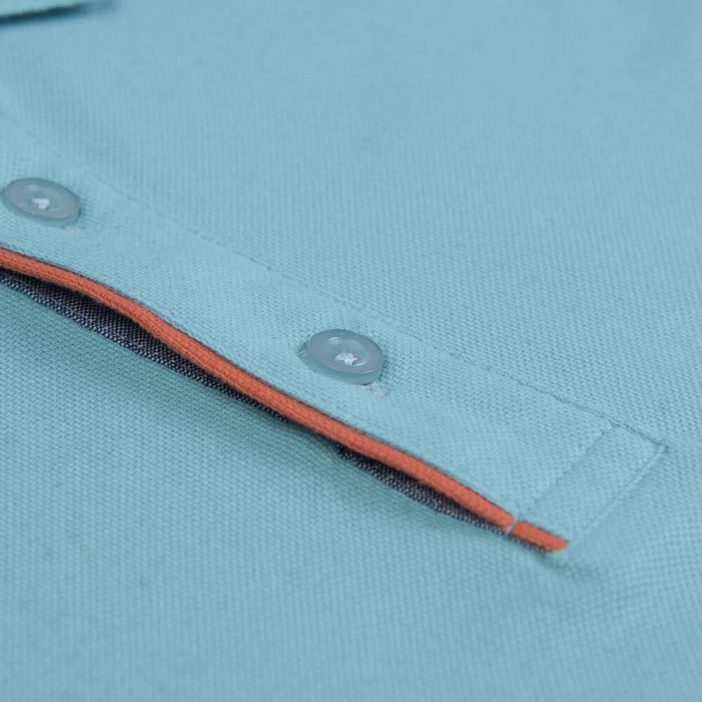 Premium Polo Γαλάζιο 100% Cotton (Modern Fit)