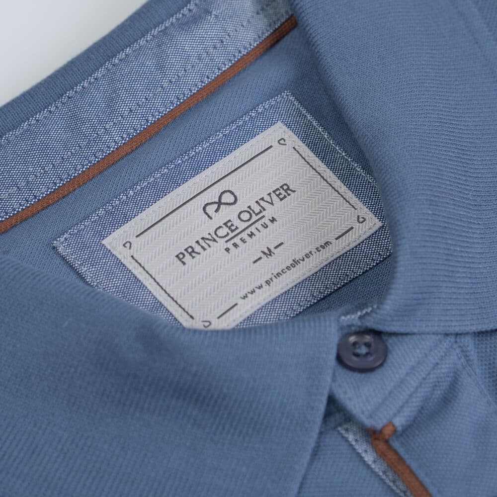 Premium Polo Μπλε Ραφ 100% Cotton (Modern Fit)