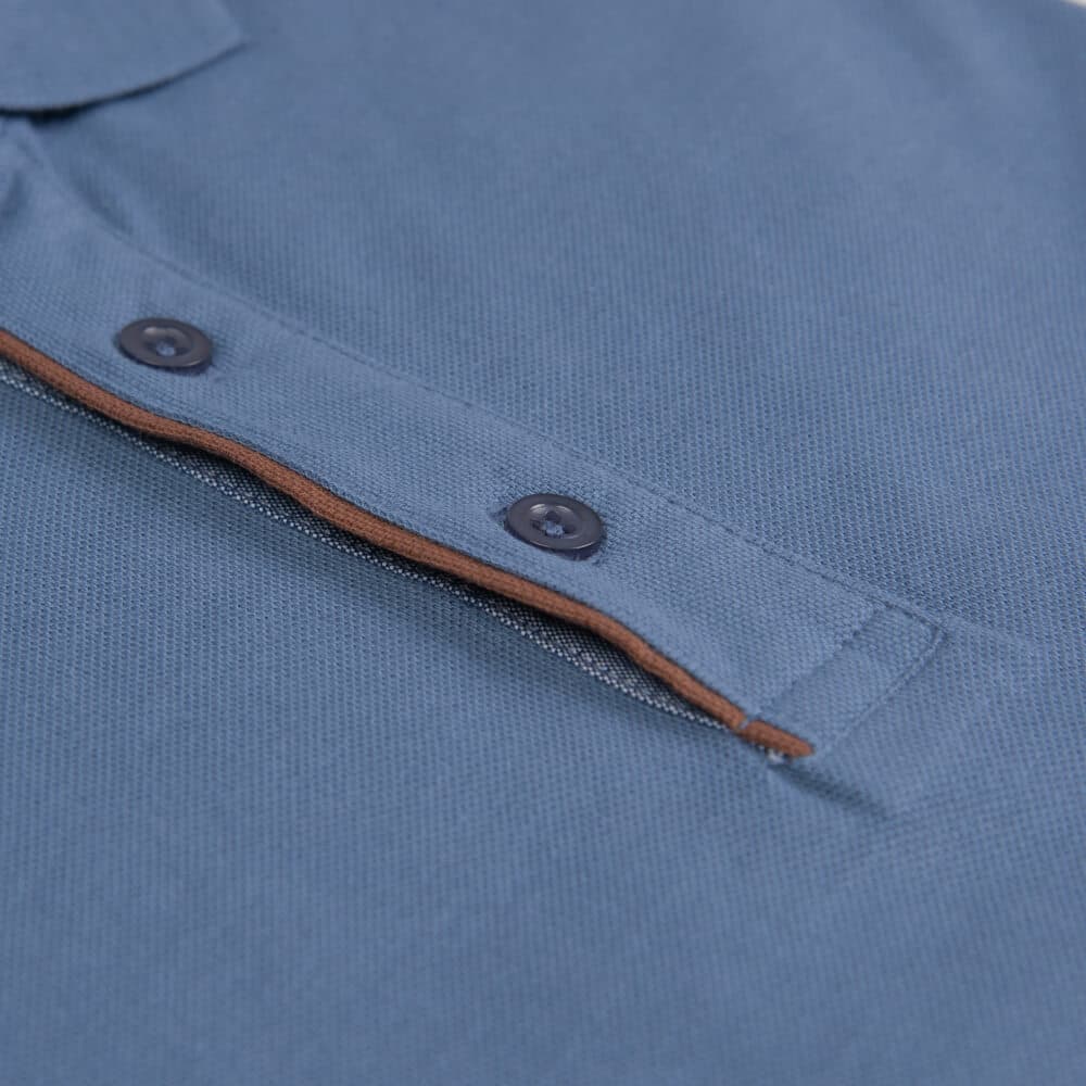 Premium Polo Μπλε Ραφ 100% Cotton (Modern Fit)
