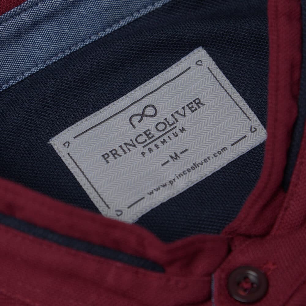 Premium Mao Polo Μπορντώ 100% Cotton (Modern Fit)