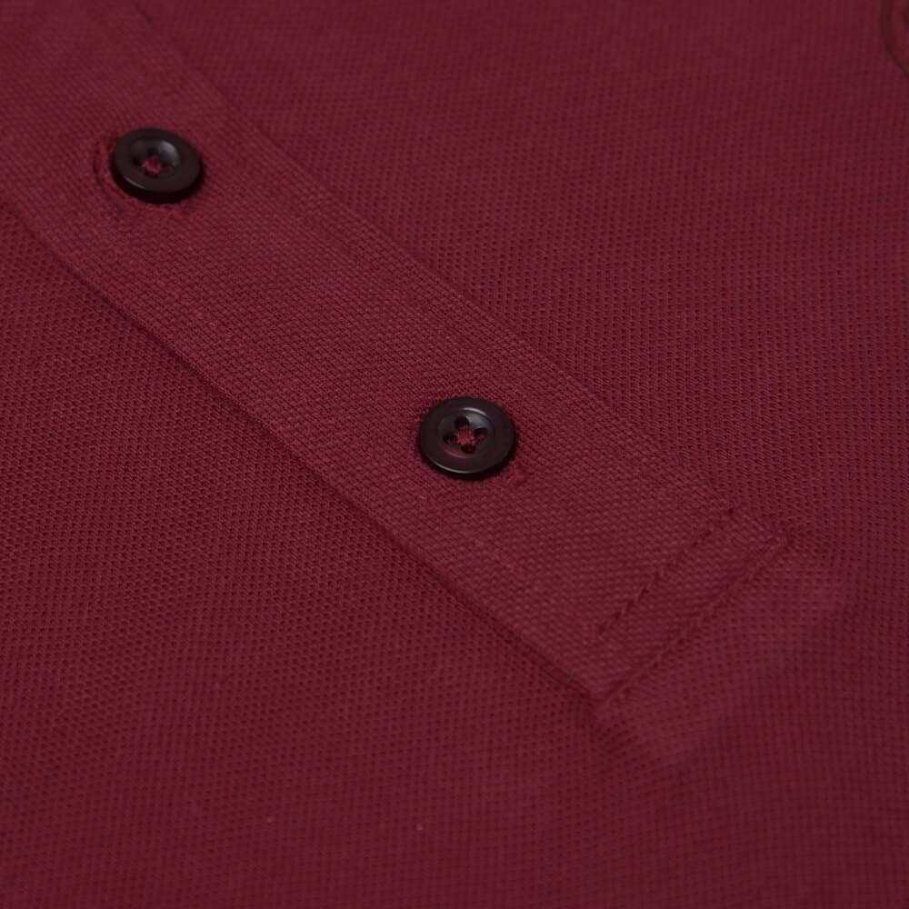 Premium Mao Polo Μπορντώ 100% Cotton (Modern Fit)