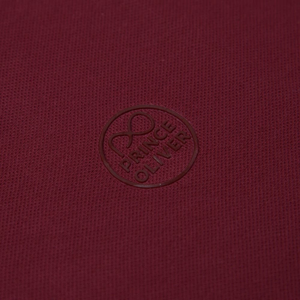Premium Mao Polo Μπορντώ 100% Cotton (Modern Fit)