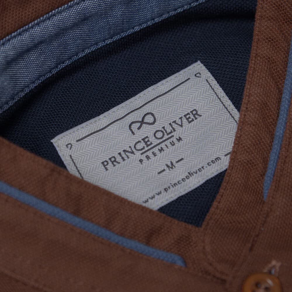 Premium Mao Polo Καφέ 100% Cotton (Modern Fit)