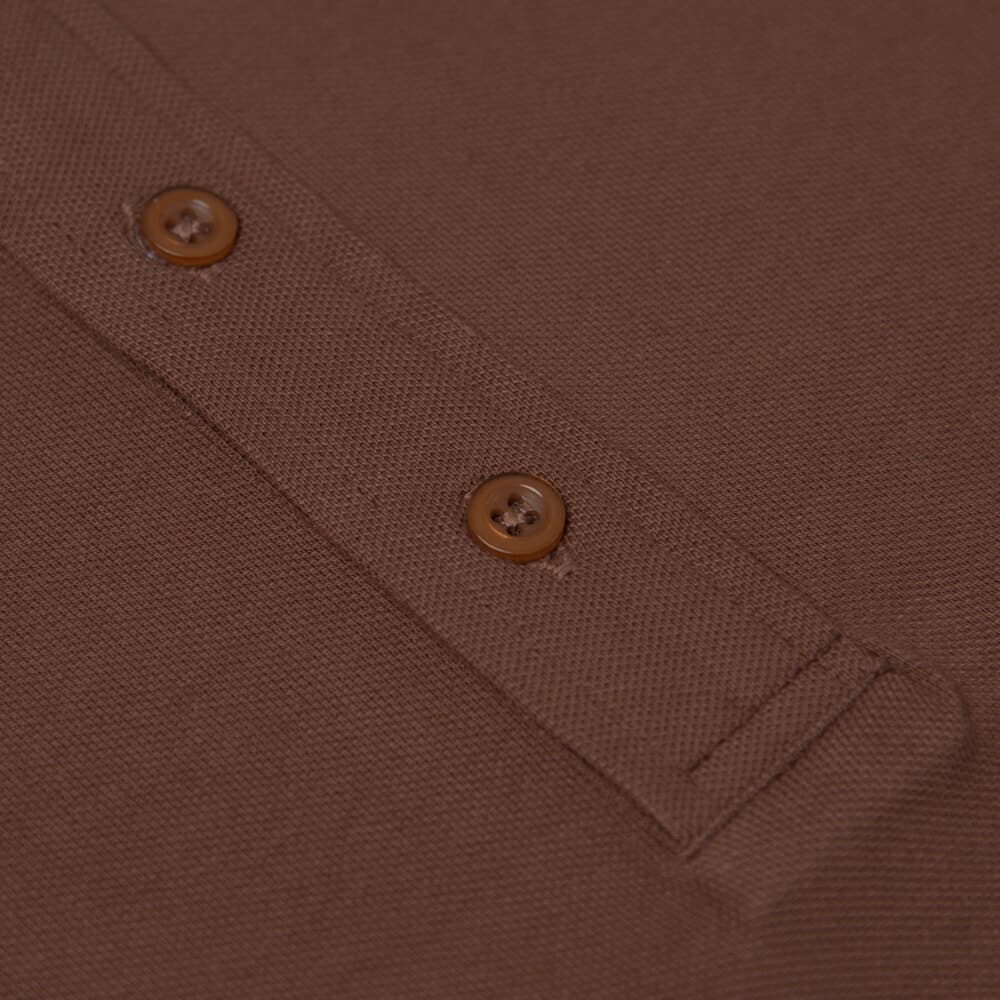Premium Mao Polo Καφέ 100% Cotton (Modern Fit)