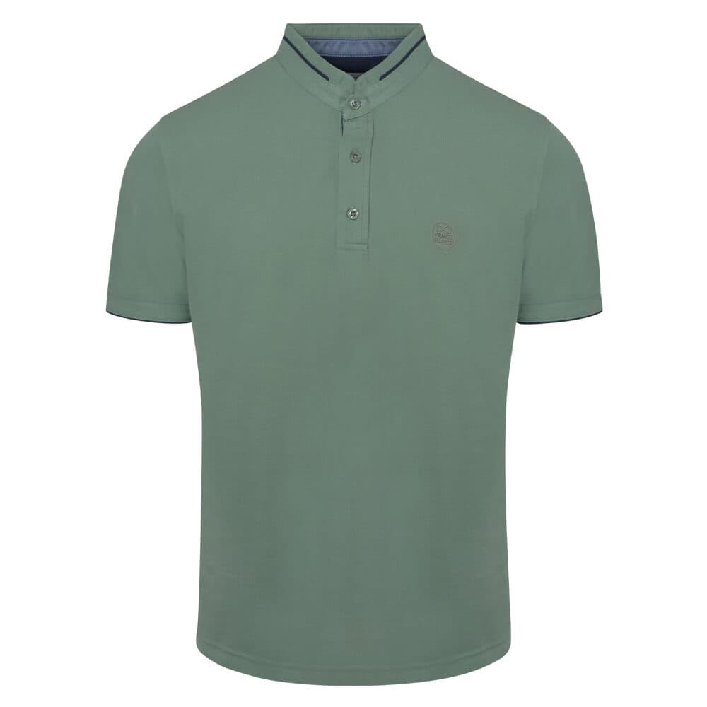 Premium Mao Polo Πράσινο 100% Cotton (Modern Fit)