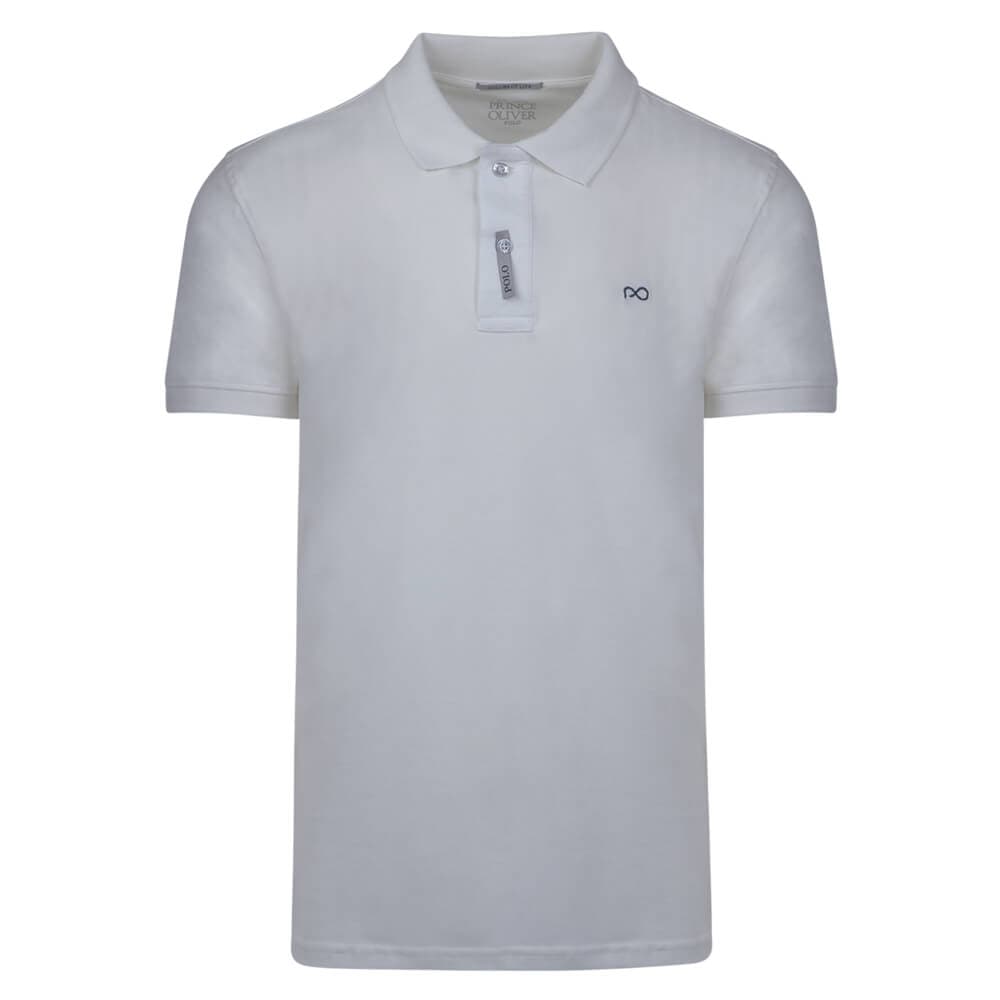 Brand New Polo Double Pique Λευκό 100% Cotton (Regular Fit)