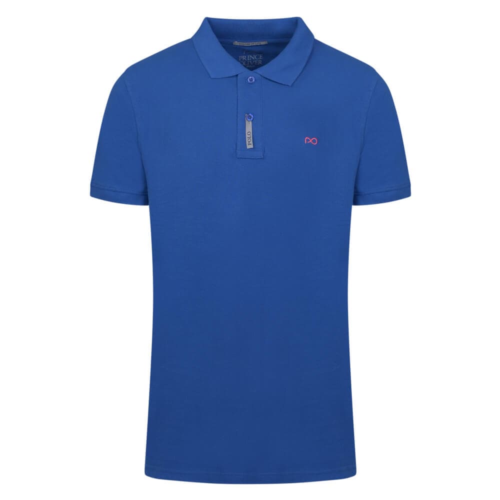 Brand New Polo Double Pique Μπλε Ρουά 100% Cotton (Regular Fit)