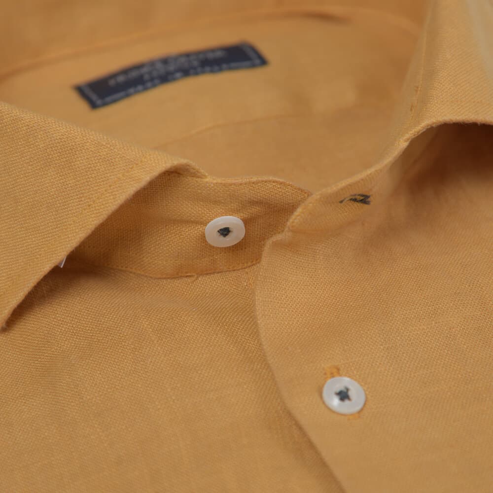 Superior Πουκάμισο Μουσταρδί 100% Λινό (Modern Fit)