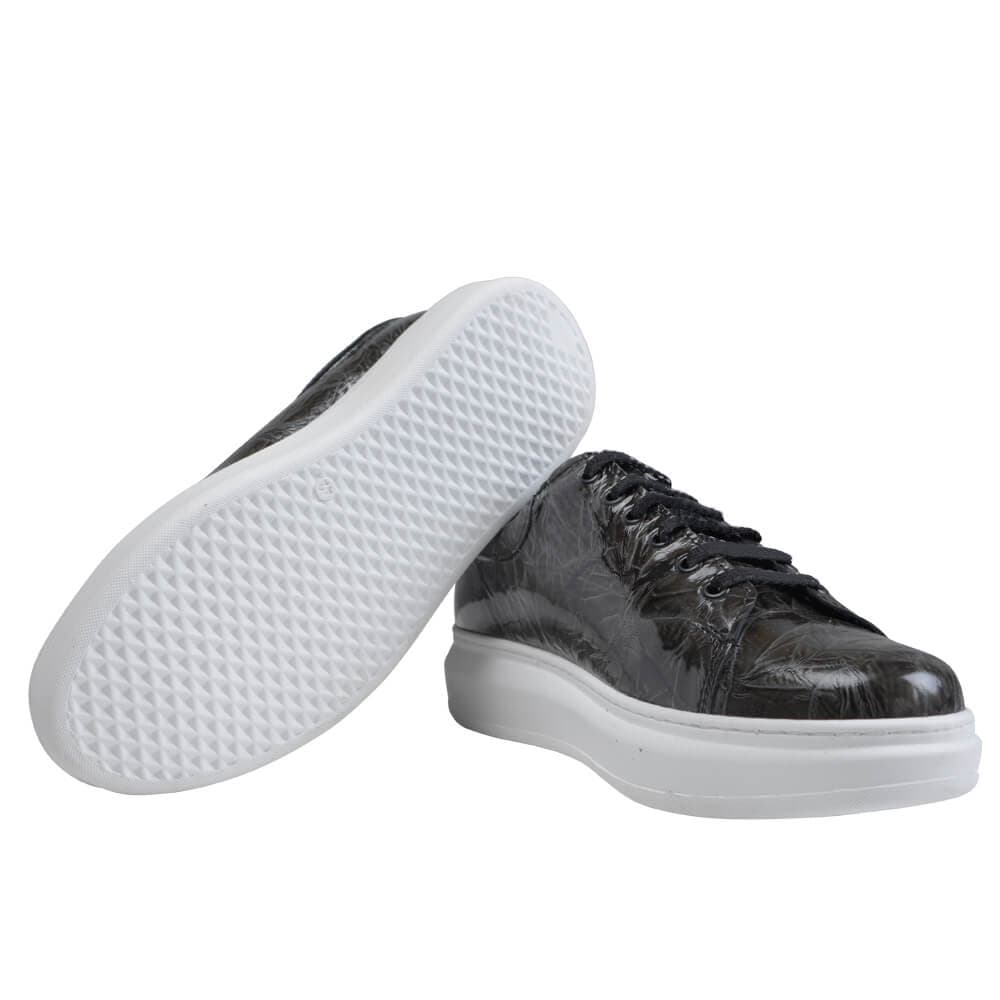 Low-Top Δερμάτινα Sneakers Λαδί