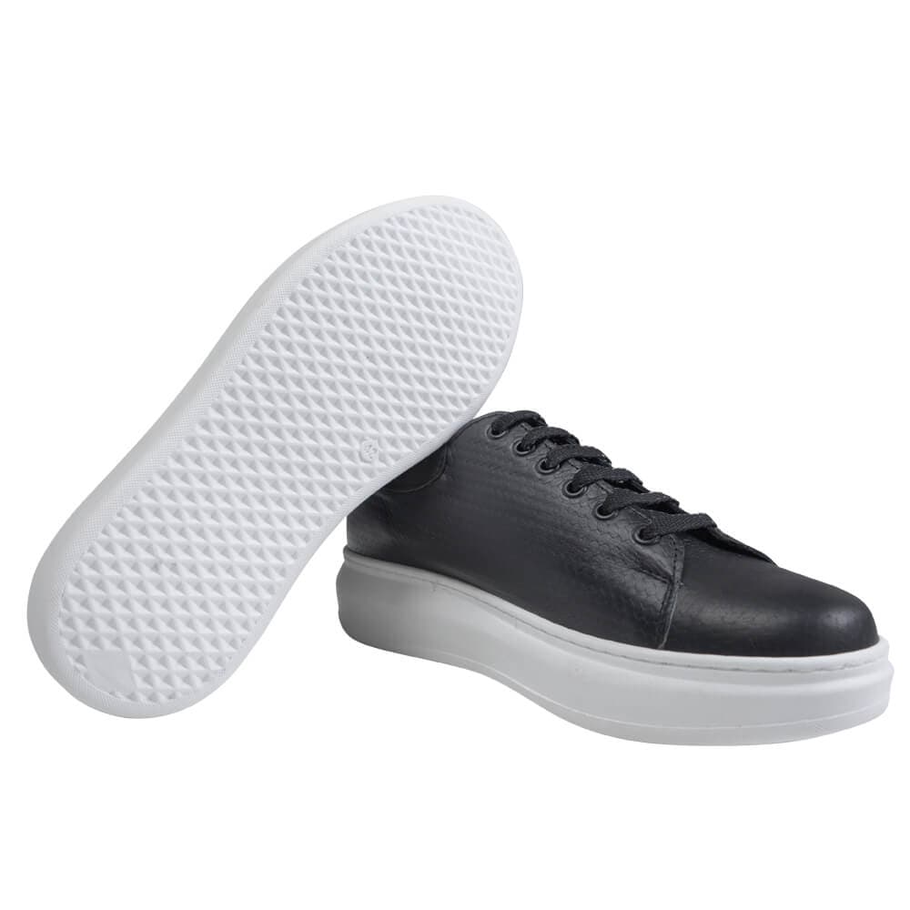 Low-Top Δερμάτινα Sneakers Μαύρα