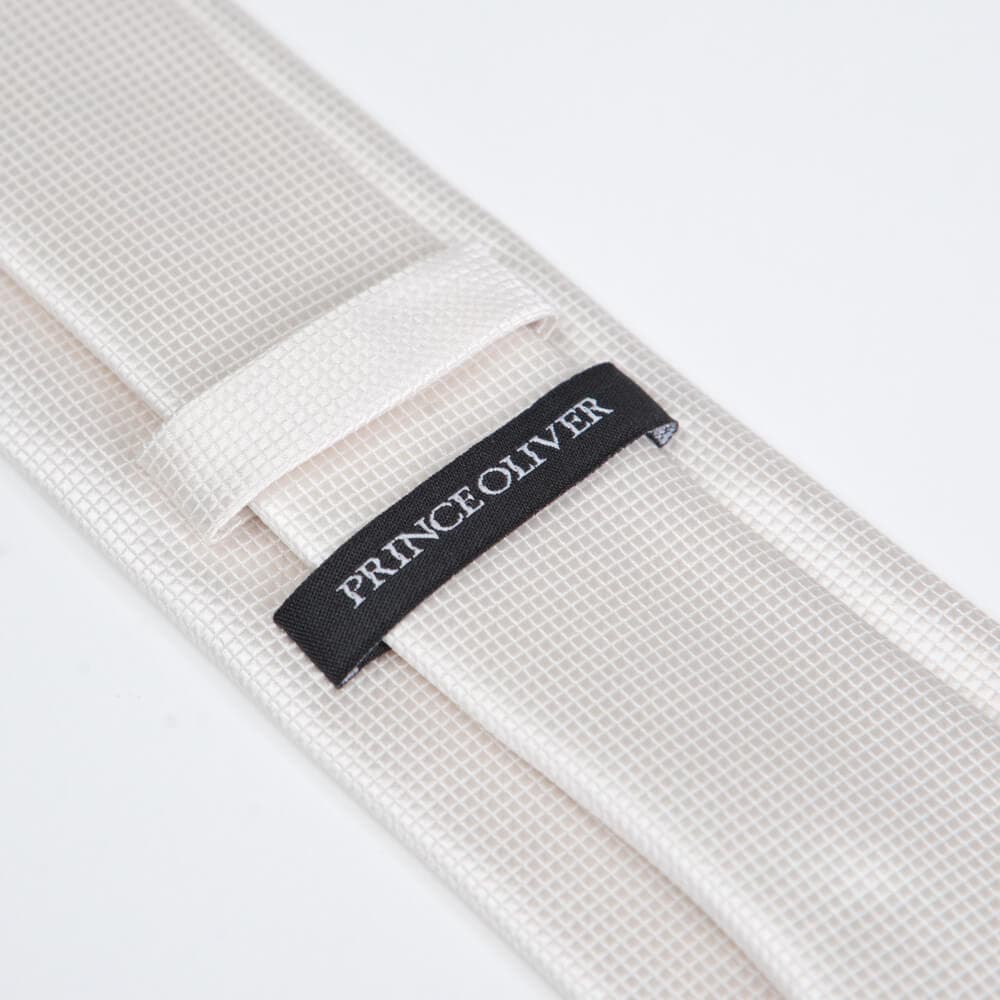 Γραβάτα Με Μικροσχέδιο Μπεζ (Φάρδος 7 cm)