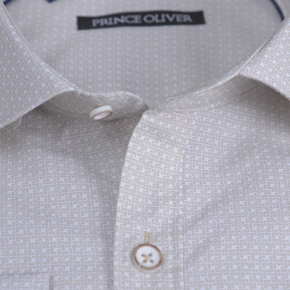 Πουκάμισο Μπεζ Με Σχέδιο (Modern Fit)