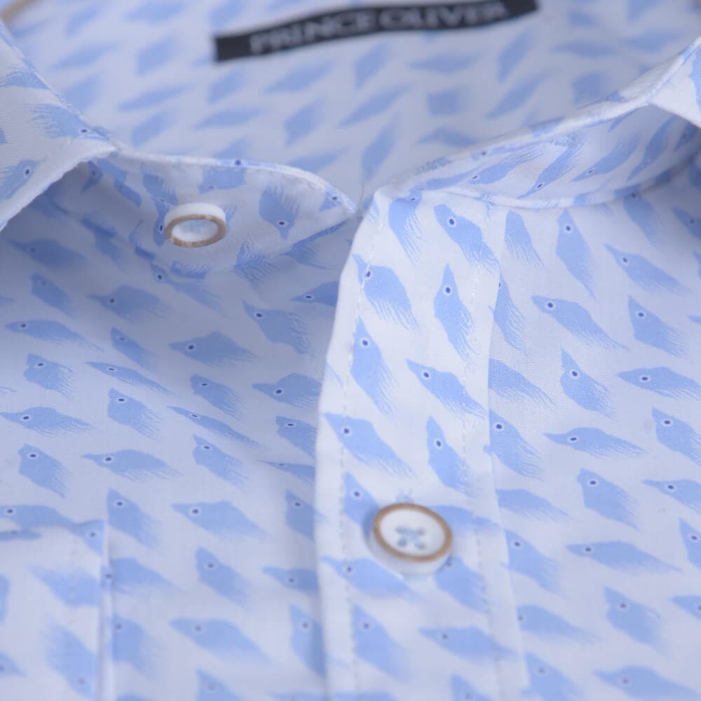 Πουκάμισο Σιέλ Με Σχέδιο (Modern Fit)