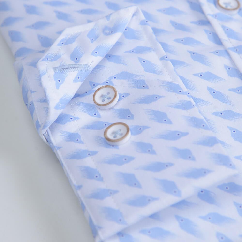 Πουκάμισο Σιέλ Με Σχέδιο (Modern Fit)