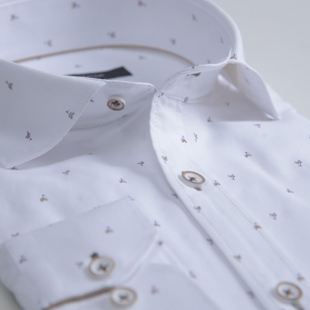 Πουκάμισο Λευκό Με Σχέδιο (Modern Fit)
