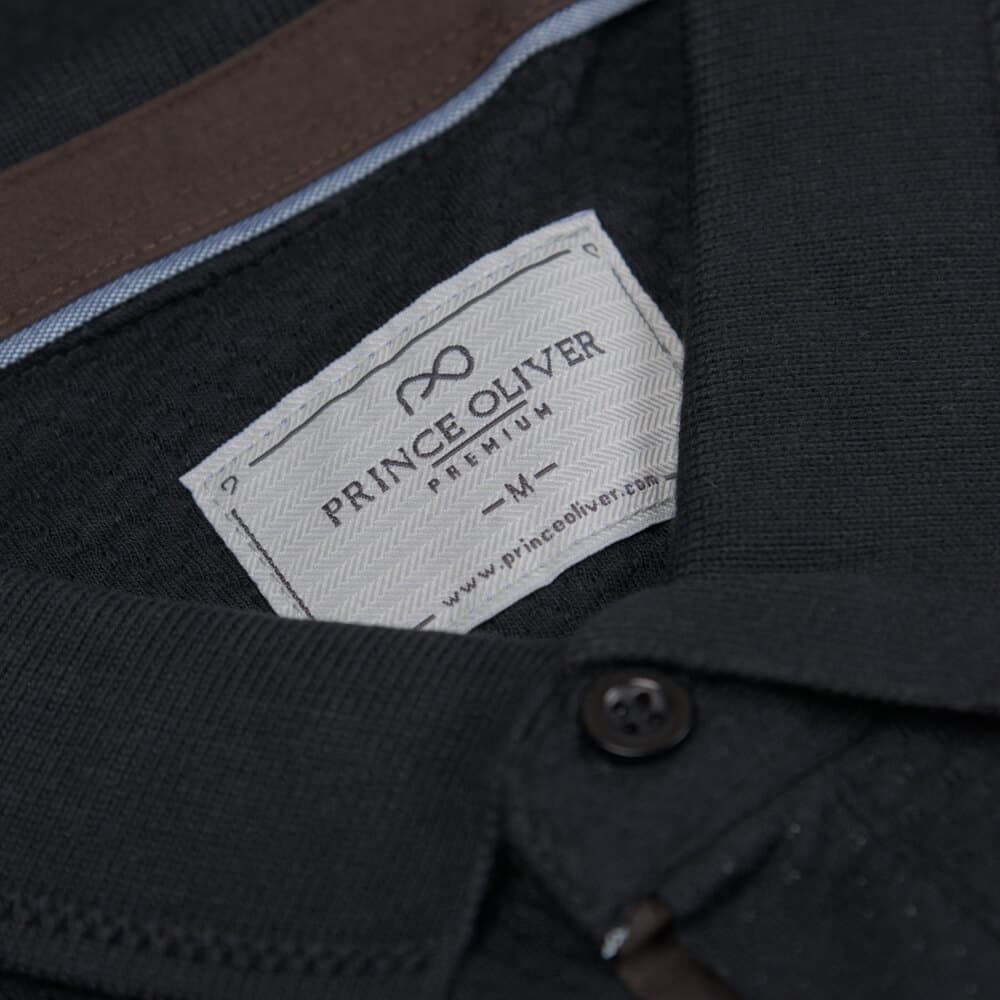 Premium Polo Μαύρο 100% Cotton (Modern Fit)