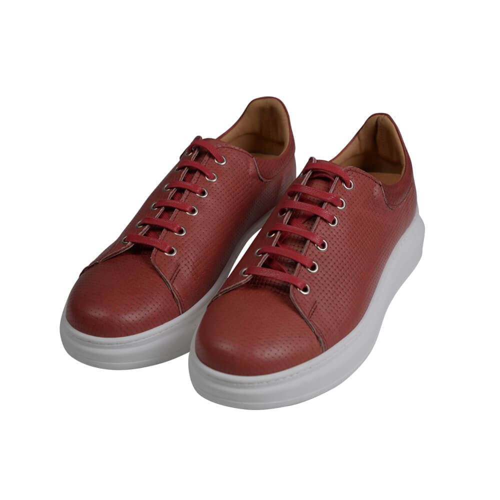 Low-Top Δερμάτινα Sneakers Μπορντώ