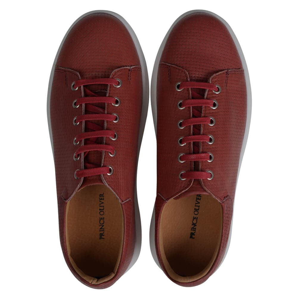 Low-Top Δερμάτινα Sneakers Μπορντώ