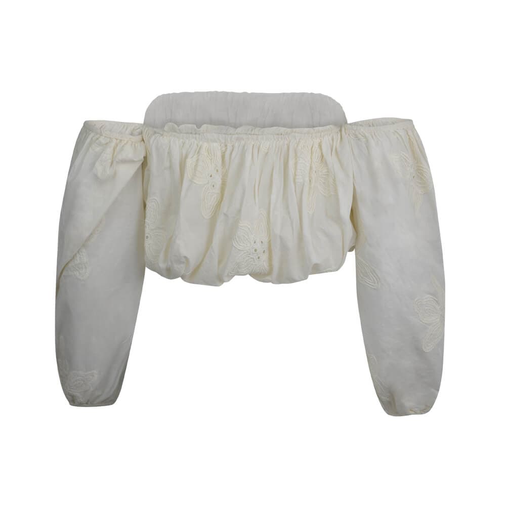 Γυναικείο Crop Top Κηπούρ Εκρού100% Cotton