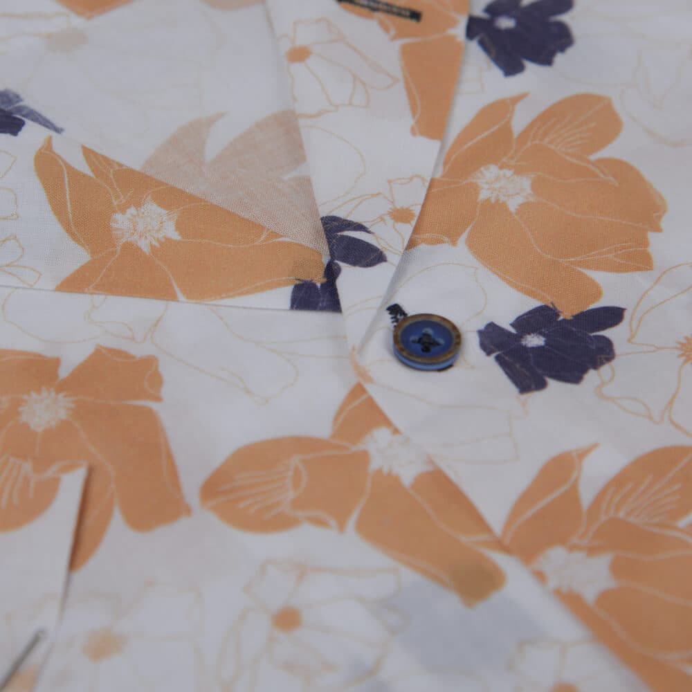 Πουκάμισο Floral Λευκό 100%Cotton (Modern Fit)