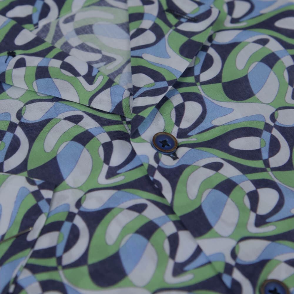 Πουκάμισο Πράσινο Με Tropical Print 100%Cotton (Modern Fit)