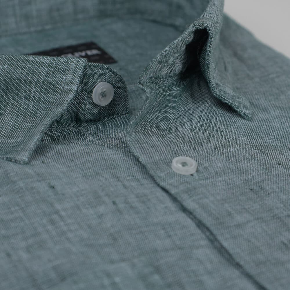 Premium Πουκάμισο Πετρόλ 100% Λινό (Modern Fit)