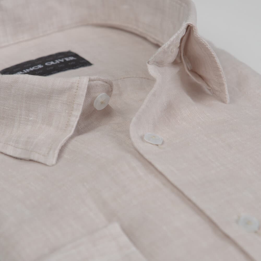Premium Πουκάμισο Μπεζ 100% Λινό (Modern Fit)