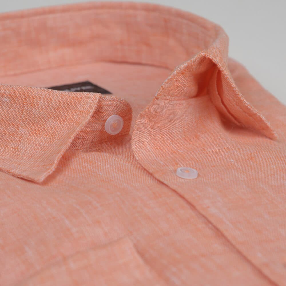 Premium Πουκάμισο Πορτοκαλί 100% Λινό (Modern Fit)