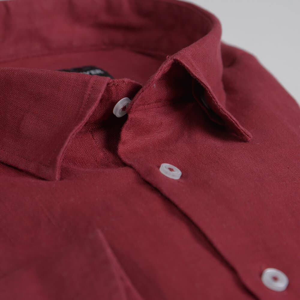 Premium Πουκάμισο Μπορντώ 100% Λινό (Modern Fit)