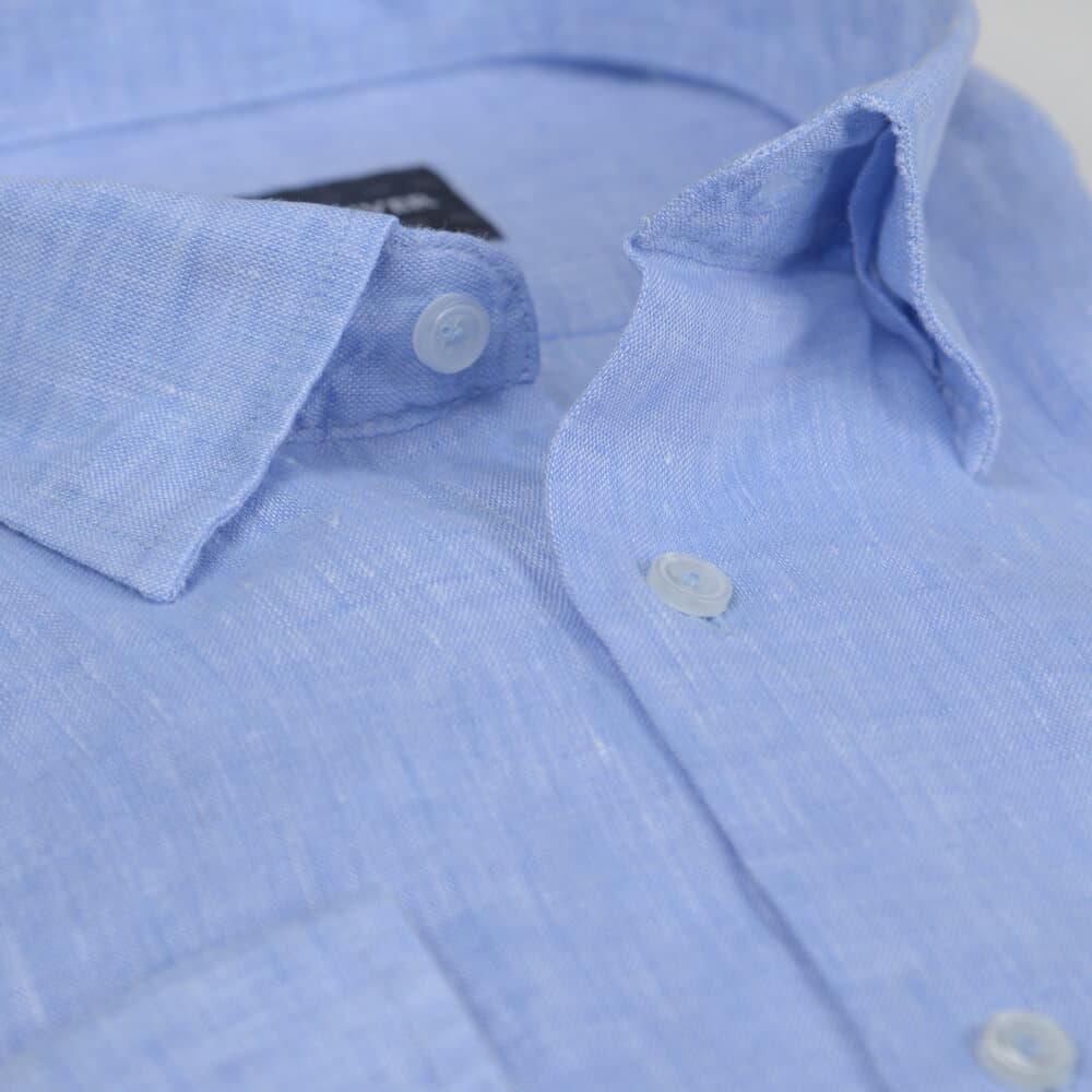 Premium Πουκάμισο Γαλάζιο 100% Λινό (Modern Fit)