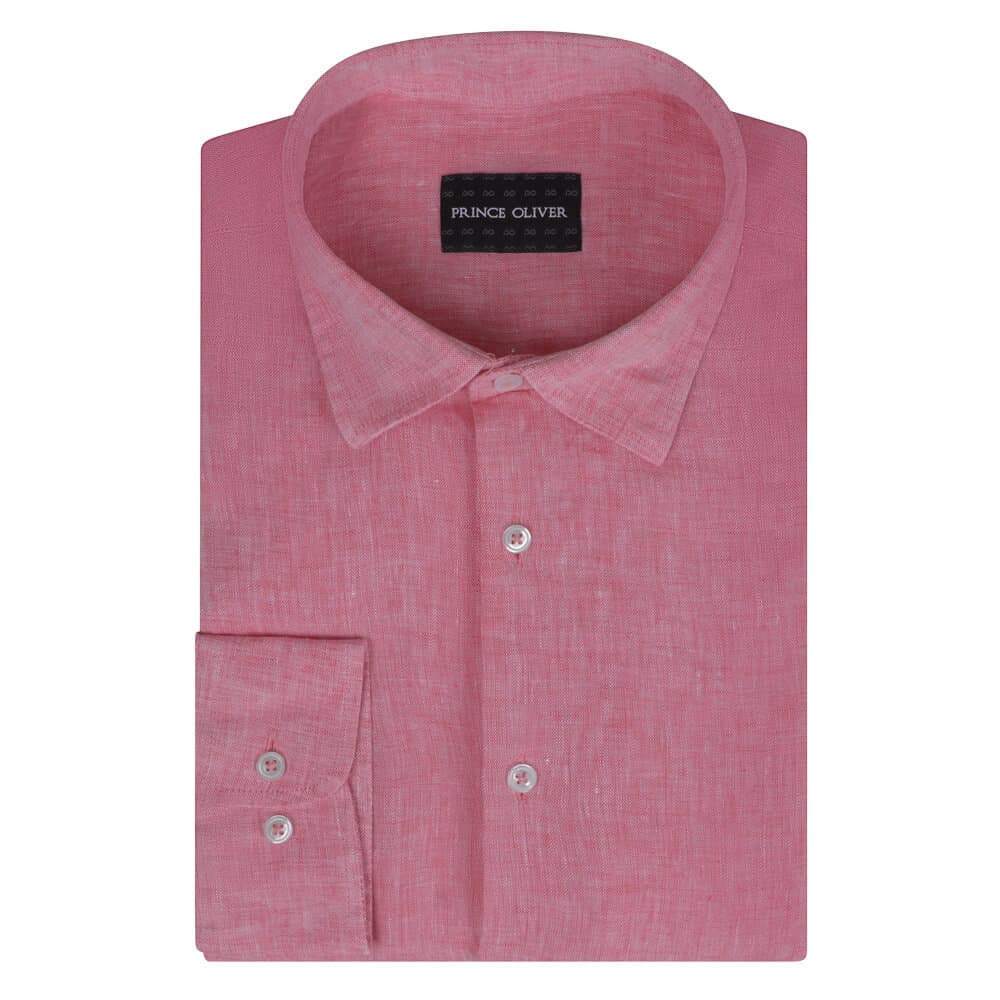 Premium Πουκάμισο Ροζ 100% Λινό (Modern Fit)