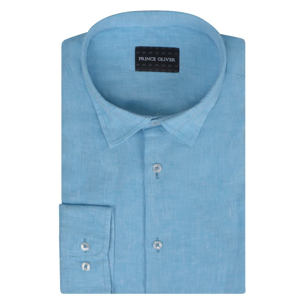 Premium Πουκάμισο Τυρκουάζ 100% Λινό (Modern Fit)