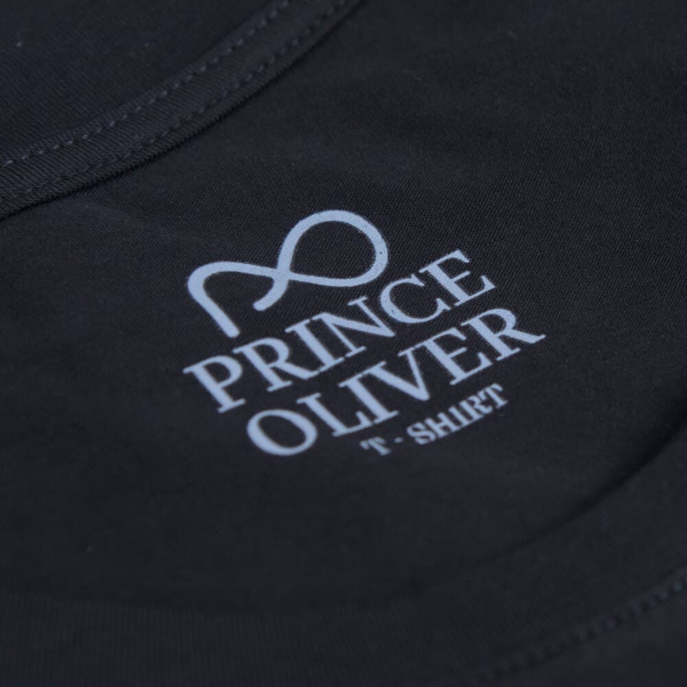 Elegant Logo Τ-Shirt Μαύρο Round Neck (Modern Fit)