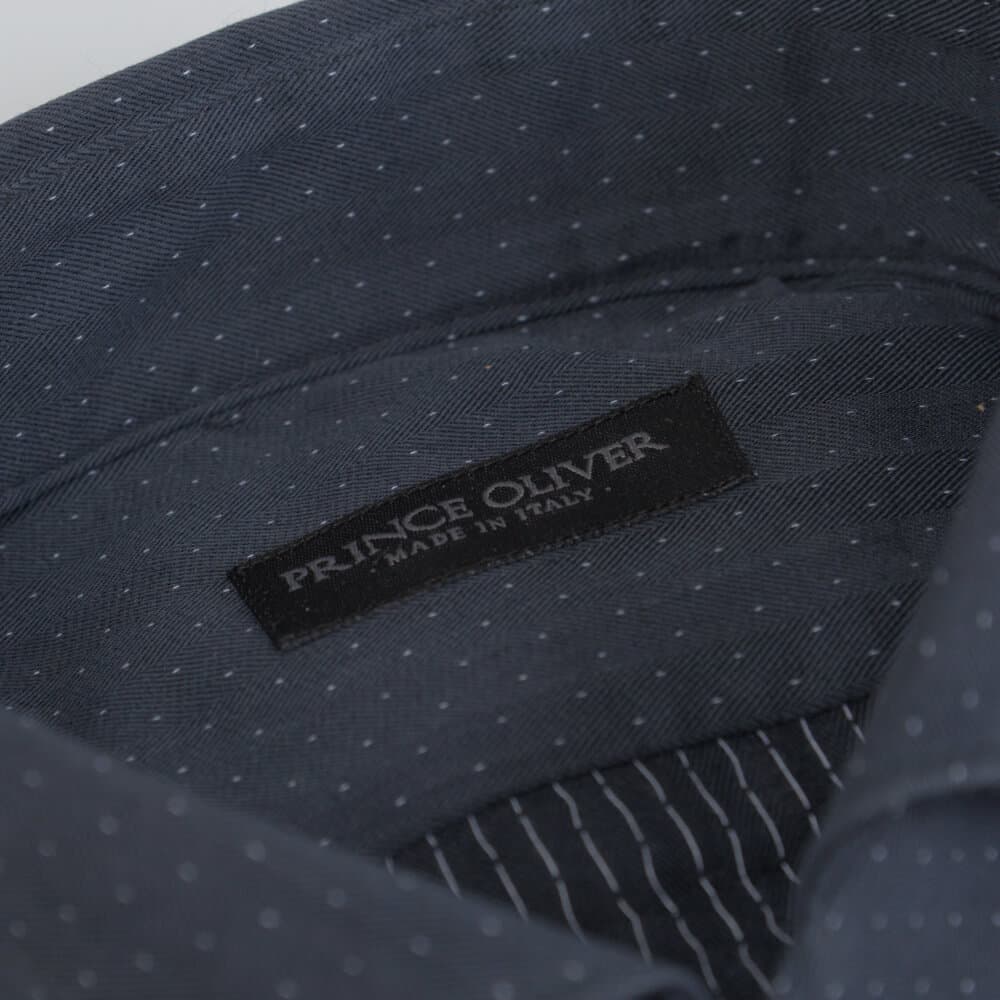 Superior Πουκάμισο Με Μικροσχέδιο Γκρι Σκούρο 100% Fine Cotton (Modern Fit)