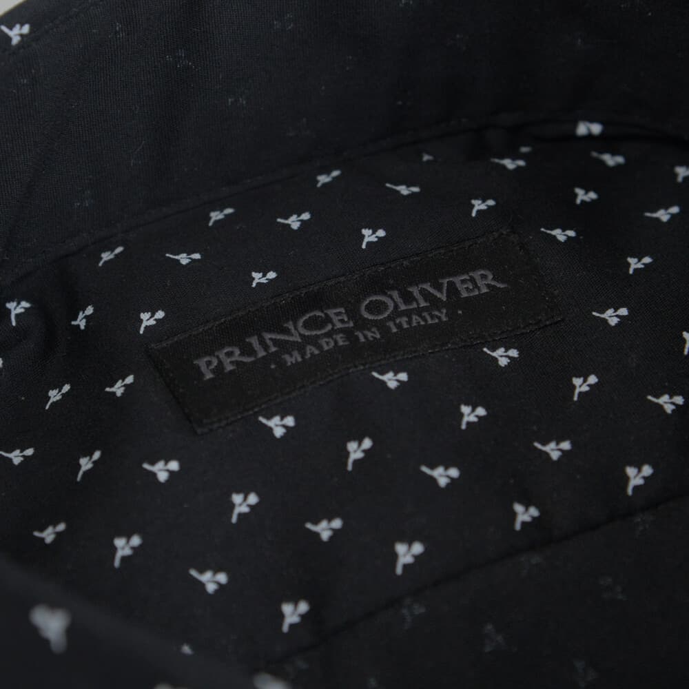 Superior Πουκάμισο Με Μικροσχέδιο Μαύρο 100% Fine Cotton (Modern Fit)