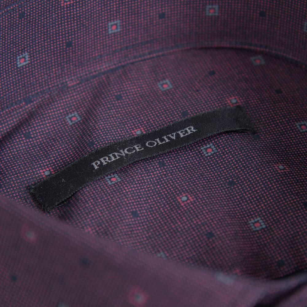 Πουκάμισο Με Μικροσχέδιο Μπορντώ (Modern Fit)