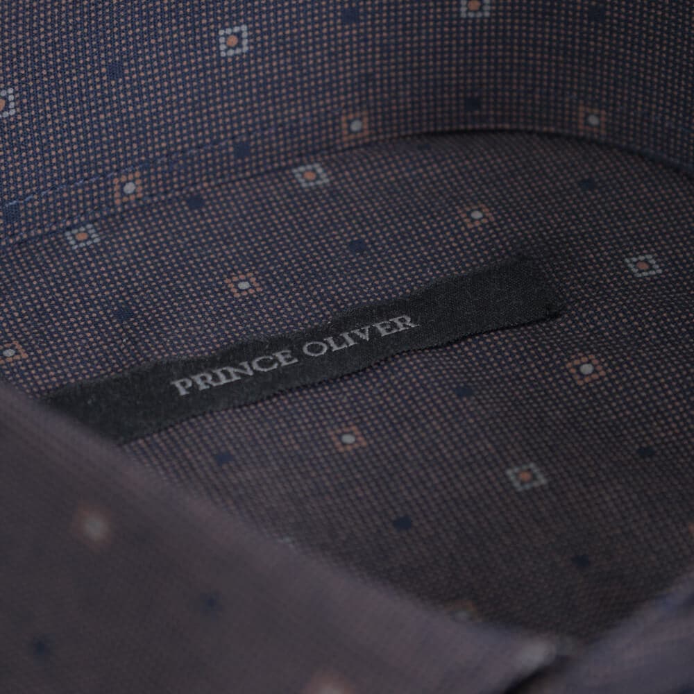 Πουκάμισο Με Μικροσχέδιο Καφέ (Modern Fit)