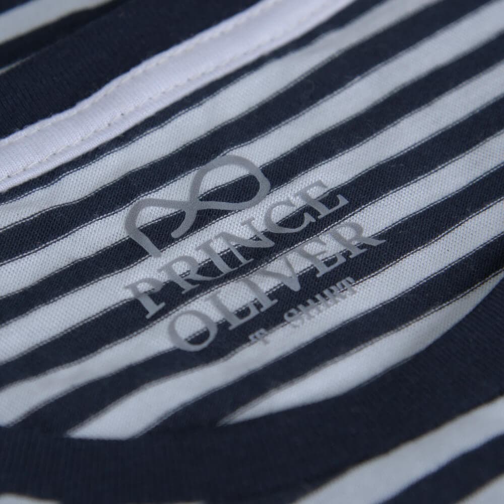 Fashionable Τ-Shirt Ριγέ Μπλε Σκούρο (Italian Slim Fit)